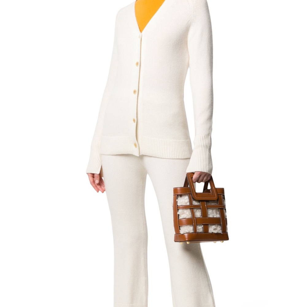 Staud mini shirley shearling leather bag